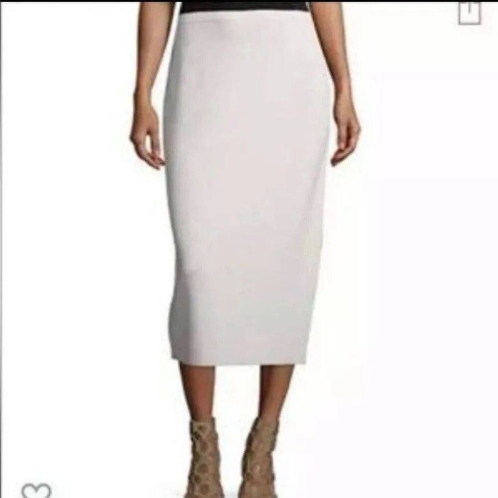 EILEEN FISHER Bone Interlock Knit Silk Organic Cotton Midi Pencil Skirt 3X NWT